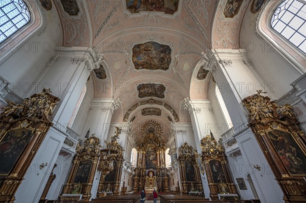 Interior with high altar of the Church of the Guardian Angels, built in the 17th century and