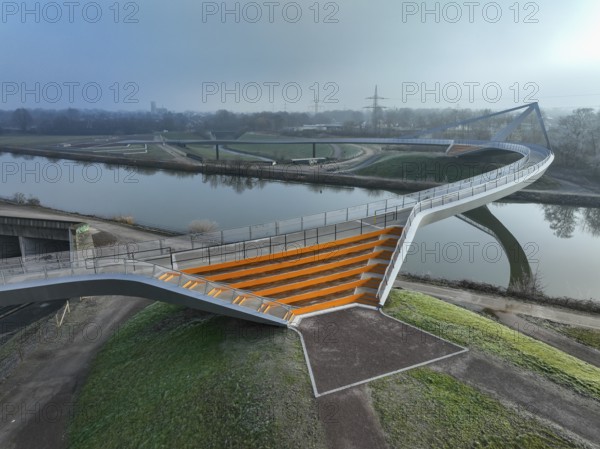 Castrop-Rauxel, North Rhine-Westphalia, Ruhr area, Germany - New construction of a bridge Sprung