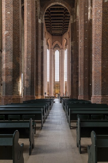 Nave of St Mary's Church in Beeskow, Brandenburg, Germany, Europe