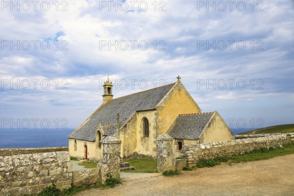 Chapelle Saint-They an old historical chapel by the sea in Bretagne Crozon peninsula, Bretange,