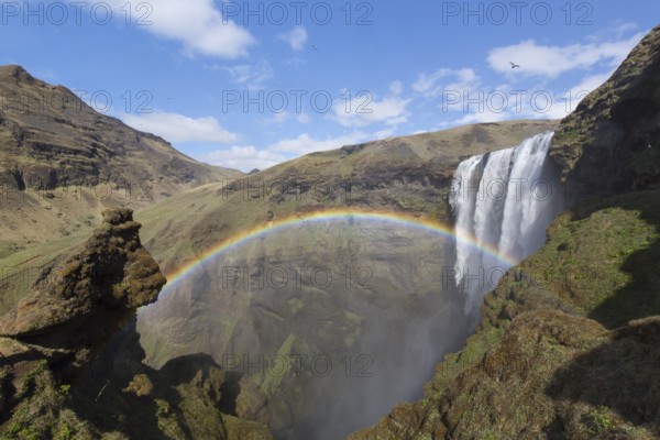 Skógafoss is a waterfall situated on the Skógá River in the south of Iceland. Height 60 m, width 25