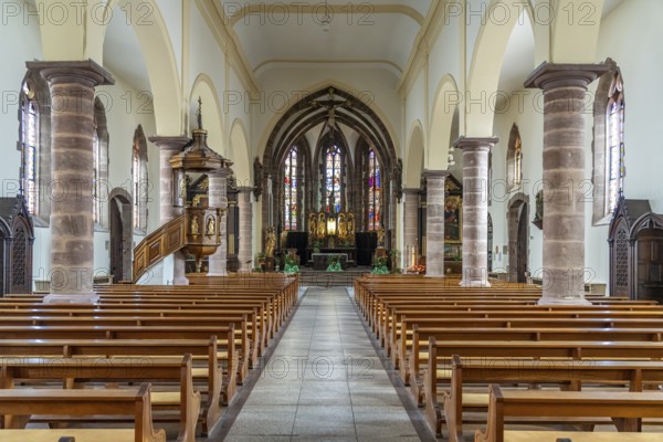 The Church of the Assumption of the Virgin Mary or Notre-Dame de l'Assomption in Bergheim, Alsace,