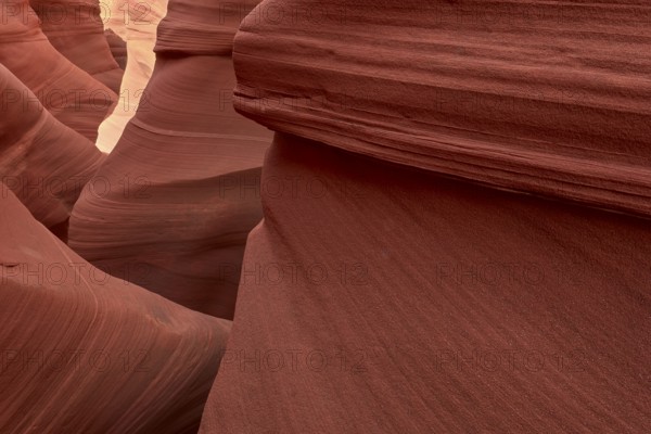 Antelope Canyon, narrow canyons of red sandstone with impressive plays of light and shadow,