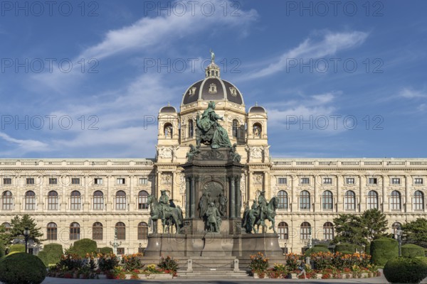 Maria Theresa Square with the Maria Theresa Monument and the Natural History Museum in Vienna,