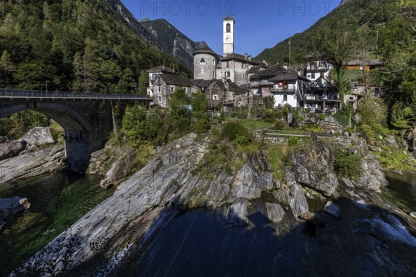 Lavertezzo on the Verzasca, Verzasca Valley, Valle Verzasca, Canton Ticino, Switzerland, Europe