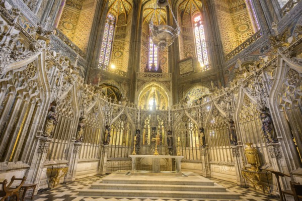 Choir and high altar in St Cecilia's Cathedral, Albi, Tarn department, France, Europe