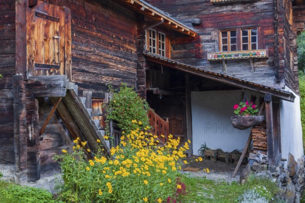 Farmhouse, Historic village of Mühlebach, Valais, Switzerland, Europe