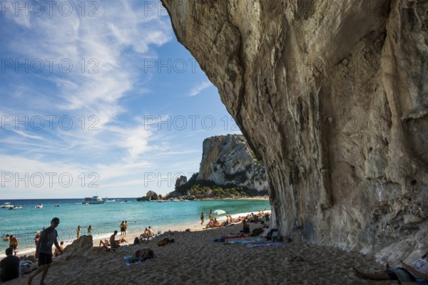 Rocky coast and beach, Cala Luna, Gulf of Orosei National Park, Parco Nazionale del Gennargentu e