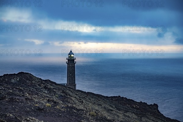 Lighthouse at Punto de Orchilla at dusk, El Hierro, Canary Islands, Spain, Europe