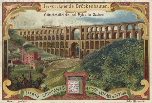 Picture series Outstanding bridge constructions, Göltschtal bridge near Mylau in Saxony, Germany,