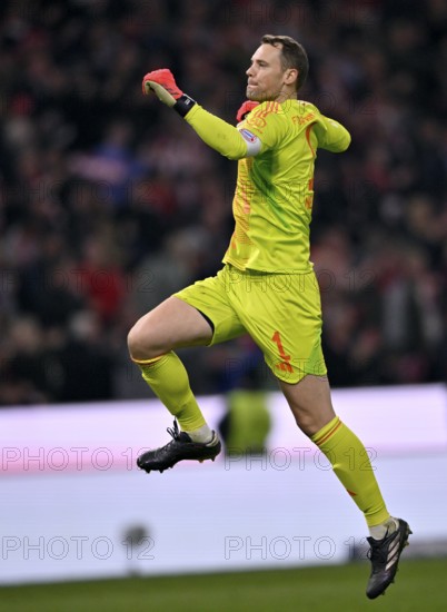 Goal celebration goalkeeper Manuel Neuer FC Bayern Munich FCB (01) Allianz Arena, Munich, Bavaria,