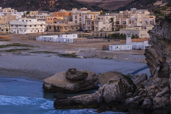 Rocks on the beach of Taqah, at dawn, Dhofar Province, Arabian Peninsula, Sultanate of Oman