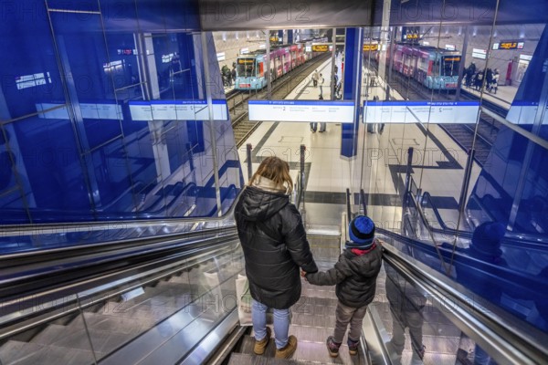 Modern underground station of the Wehrhahn line, Schadowstraße, 6 new stations, opened in 2016, of