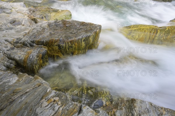 Beautiful stone structures at the Gesso della Barra torrent, Entracque, province of Cuneo, Italy,