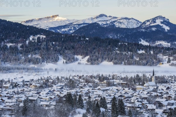 Winter in Oberstdorf, Oberallgäu, Allgäu Alps, Allgäu, Bavaria, Germany, Europe