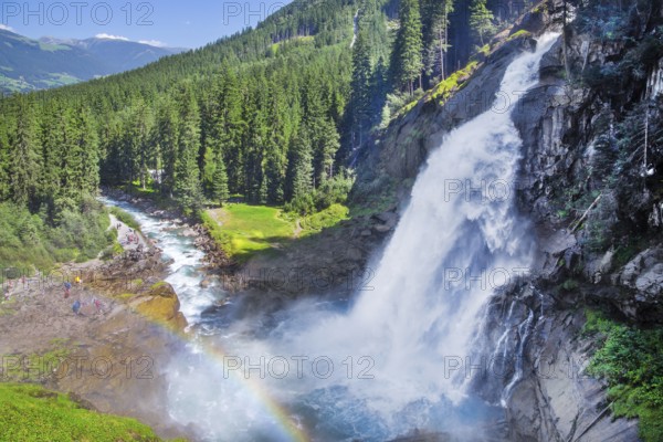 Krimml Waterfalls, the highest in Austria with a drop of 385 metres, Krimml, Krimml Achental, Hohe