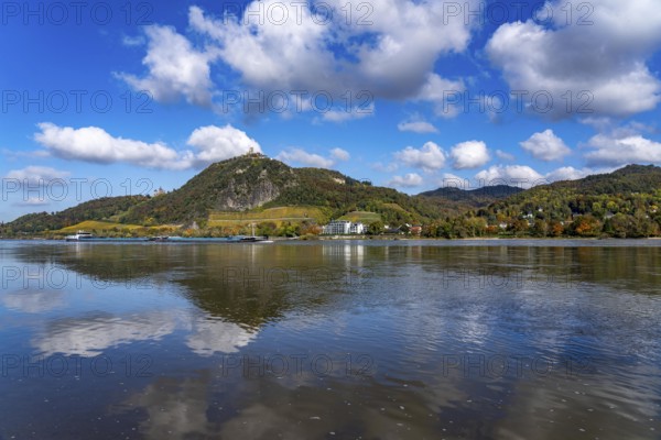 Drachenfels, a mountain in the Siebengebirge on the Rhine between Bad Honnef and Königswinter, with