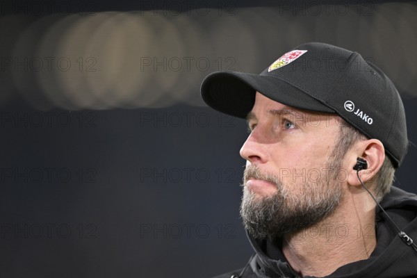 Coach Sebastian Hoeneß VfB Stuttgart Portrait pensive looking up PreZero Arena, Sinsheim,