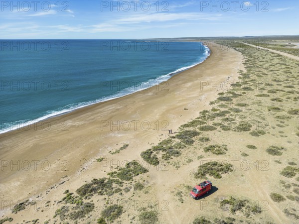 4x4 campervan at Cabo Raso, Chubut, Argentin