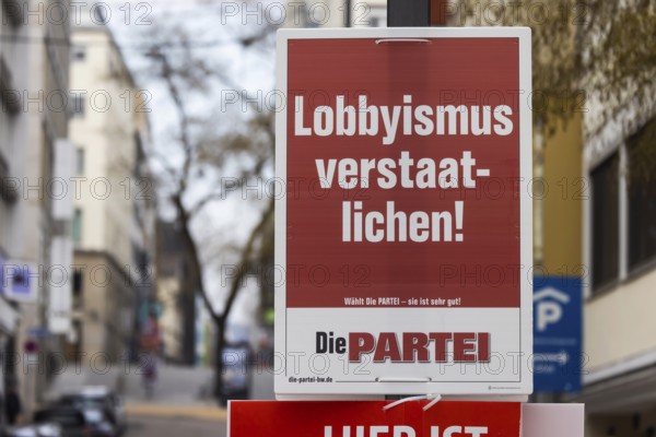 Election poster for the Bundestag election 2025. BTW25 election advert for the party DIE PARTEI.