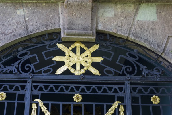 Eye of Providence symbol at the Boettger crypt, early classicist crypt at the cemetery in