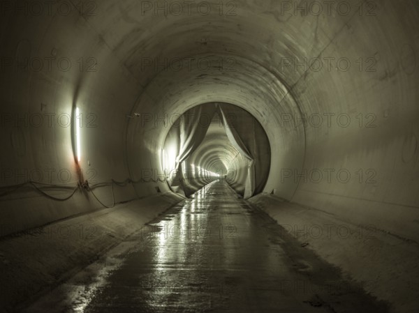 Completed tunnel section in construction lot H41, Brenner Base Tunnel, Zenzendorf, Tyrol, Austria,