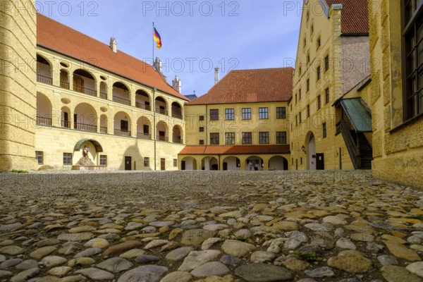 Inner courtyard, Trausnitz Castle, Landshut, Lower Bavaria, Bavaria, Germany, Europe