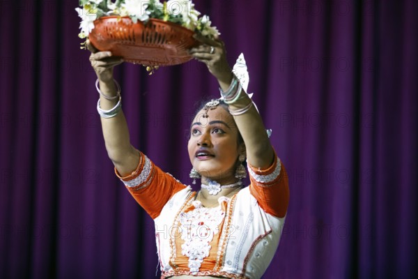 Sri Lankan dancer performing a traditional dance, Young Men's Buddhist Association, Kandy, Central