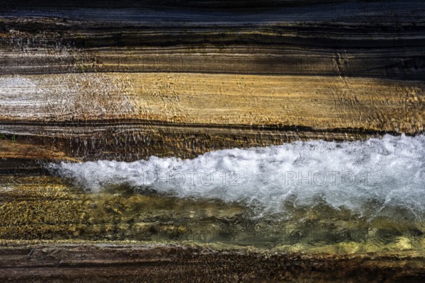 Rocks and foaming water, rock structures, Verzasca River, near Lavertezzo, Verzasca Valley, Valle