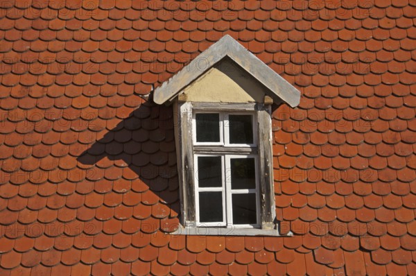Dormer window, plain tile roof panels, Germany, Europe