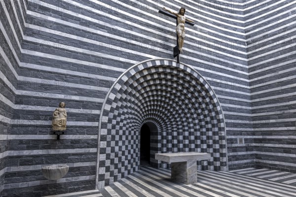 Chiesa di San Giovanni Battista, interior view, architect Mario Botta, Mogno, near Fusio,