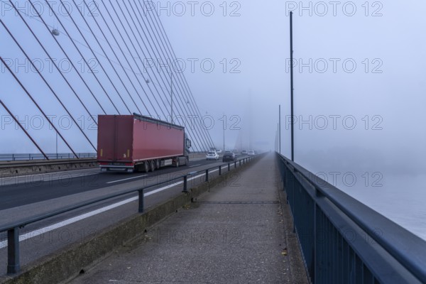 Friedrich-Ebert-Bridge over the Rhine near Bonn, also called North Bridge, motorway bridge of the