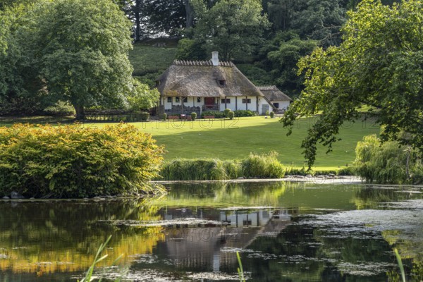 Schweizerhaus and Liselund Slotspark, landscape garden of Liselund Castle Country House, Mön