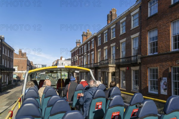 Liverpool City Sights red double-decker open -top tour bus, Hope Street, Georgian Quarter,