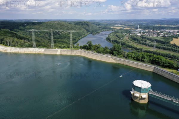 Herdecke, North Rhine-Westphalia, Germany - RWE Herdecke pumped storage power station on Lake