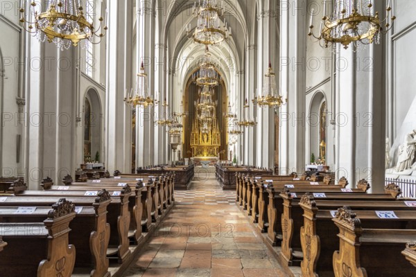 Interior of the Gothic Roman Catholic parish church Augustinerkirche in Vienna, Austria, Europe