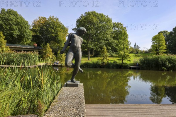 Essen, North Rhine-Westphalia, Germany - Grugapark, a park in Essen, emerged from the first Great