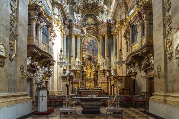 Altar of the baroque St Peter's Church in Vienna, Austria, Europe