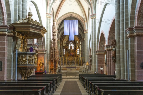 Interior of St Peter's Cathedral, Fritzlar, Schwalm-Eder district, Hesse, Germany, Europe