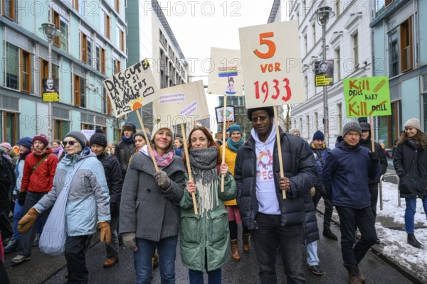 Participants with posters: The good cannot be stopped. / Discrimination is not an opinion /