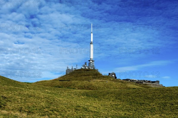 Auvergne Volcanoes Regional Natural Park.TDF antenna at the top of Puy de Dome, Puy de Dome