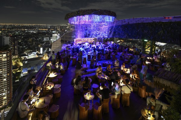 Tichuca Rooftop Bar, nicknamed Jellyfish Bar, in the T-One Building on Sukhumvit Road, Phra Khanong