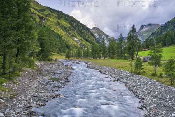 Stream in the Dorfertal valley, Kalser Tauern, Hohe Tauern National Park, Kals am Großglockner,