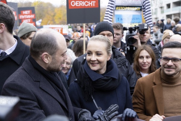Berlin, Germany, 17 November 2024: Vladimir Kara-Mursa, Yulia Navalnaya and Ilya Yashin during an