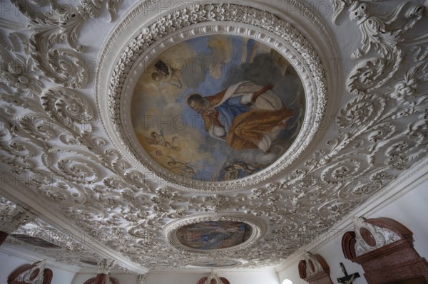 17th century stucco and frescoes, in the Dominican convent of Wettenhausen, 12th century,