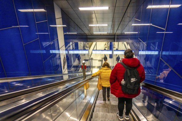 Modern underground station of the Wehrhahn line, Schadowstraße, 6 new stations, opened in 2016, of