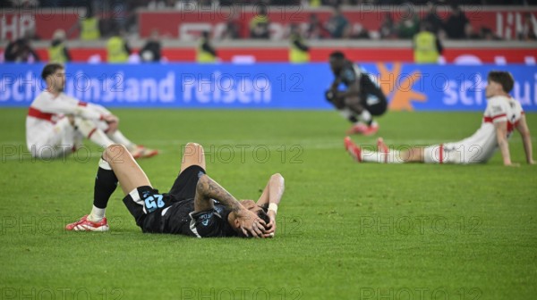 Disappointment for Atakan Karazor VfB Stuttgart (16) Ramon Hendriks VfB Stuttgart (03) Exequiel