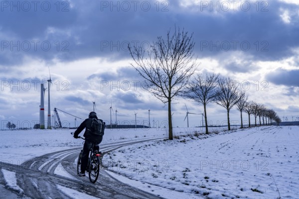 Wind farm, north of Lichtenau, self-proclaimed energy town, over 190 wind turbines and over 1200