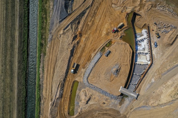 Dinslaken, Voerde, North Rhine-Westphalia, Germany, Emscher estuary into the Rhine. Construction