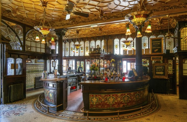 Grade 1 listed interior of the Philharmonic Dining Rooms public house, Hope Street, Liverpool,